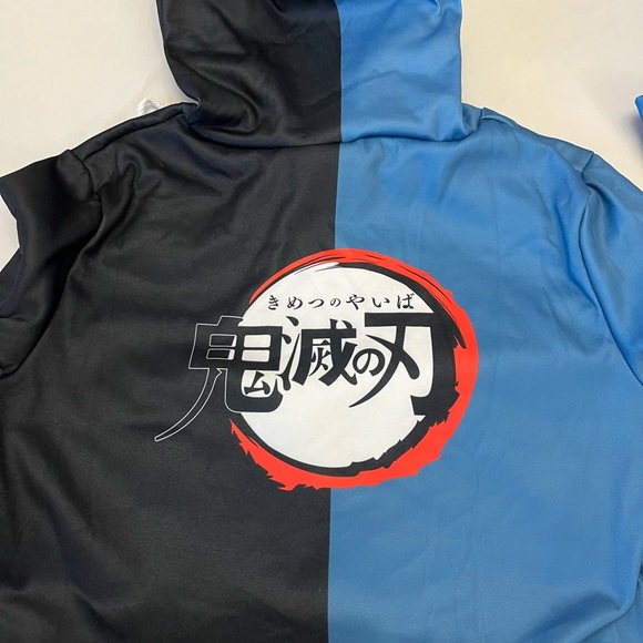 Anime Graphic Hoodie in Blue and Black - Picture 4 of 5